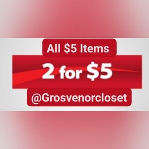 All $5 Items Are 2 For $5